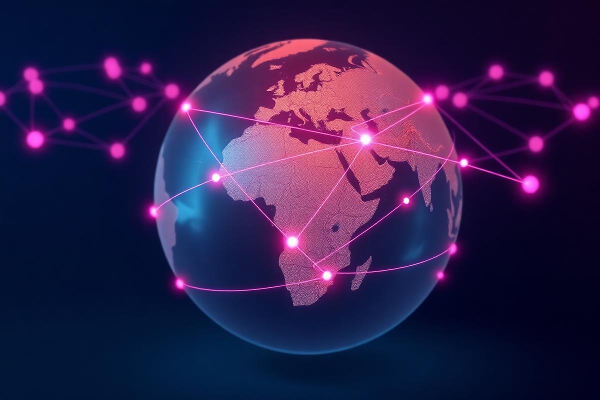 Tarifas corporativas globais: globo com rotas aéreas conectadas, mostrando cobertura internacional sob uma única política de viagens