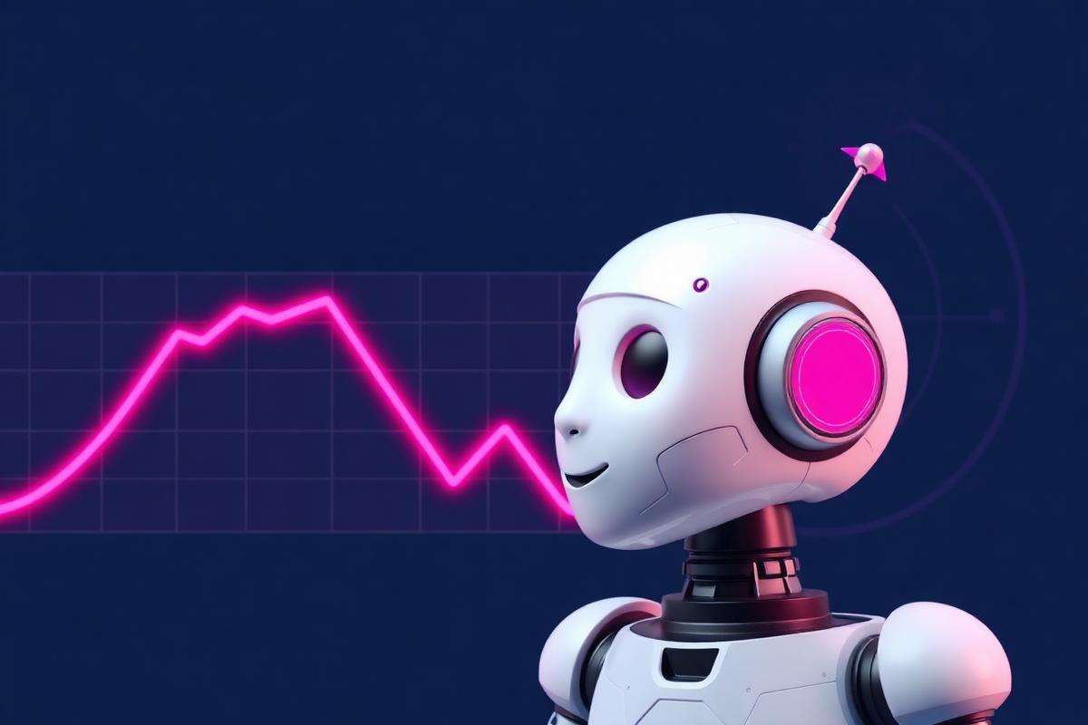SkyAlert: assistente de IA monitorando um gráfico de preços de passagens em queda e disparando alertas automáticos